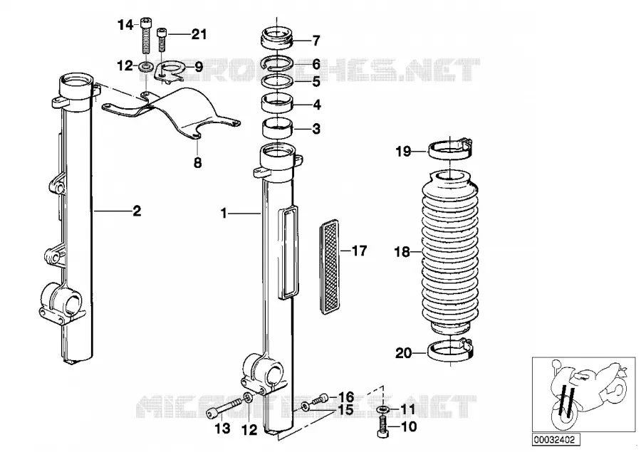 Tube glissant BMW Motorrad BMW Motorrad Classic R 80 1987 2V (87-90)  R80