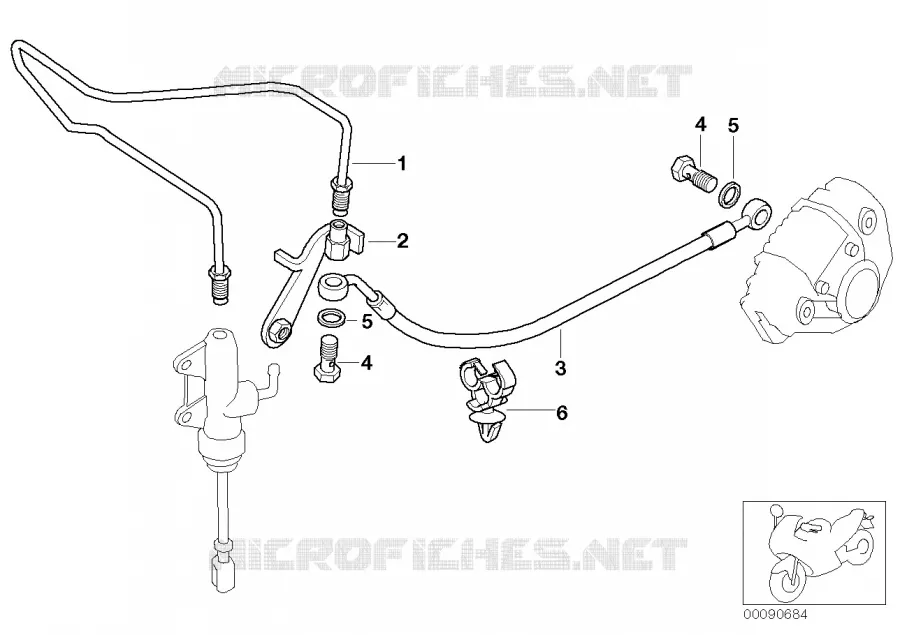 Tuyau de frein AR sans ABS BMW Motorrad BMW Motorrad F 650 1999   R13 (0172,0182)