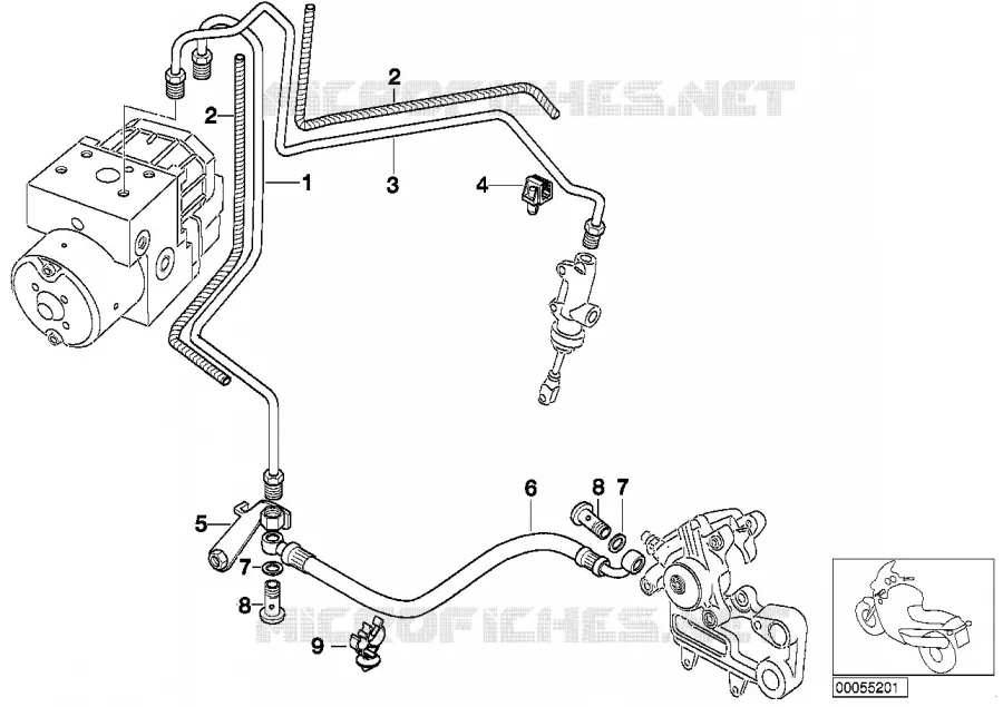 Tuyau de frein arrière ABS BMW Motorrad BMW Motorrad F 650 2003   R13 (0176,0186)