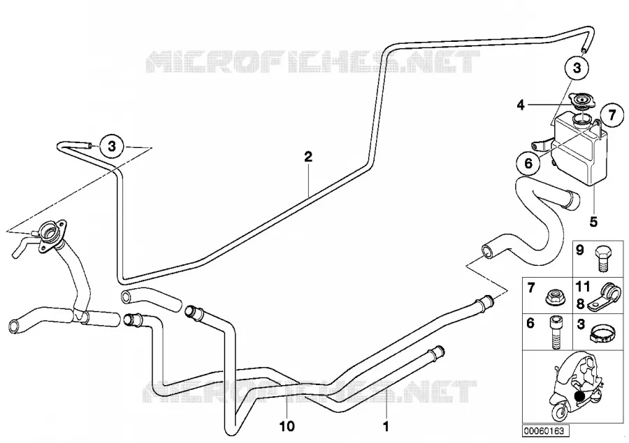 Tuyau eau de refroid./vase dexpansion BMW Motorrad BMW Motorrad C1 2000 C1  C1 200 (0192)