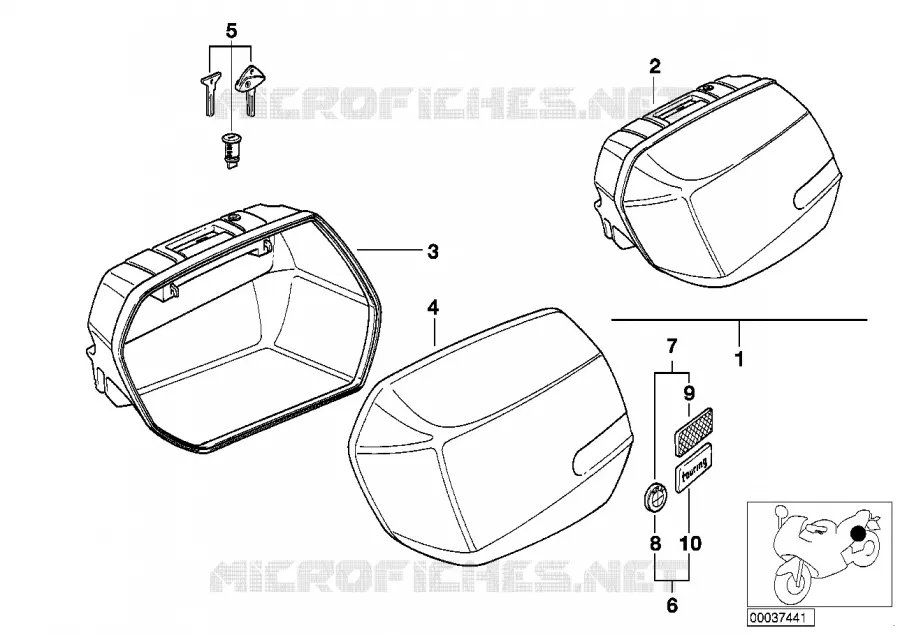 Valise système City BMW Motorrad BMW Motorrad R 1100 1993 4V  259R (0402,0407)
