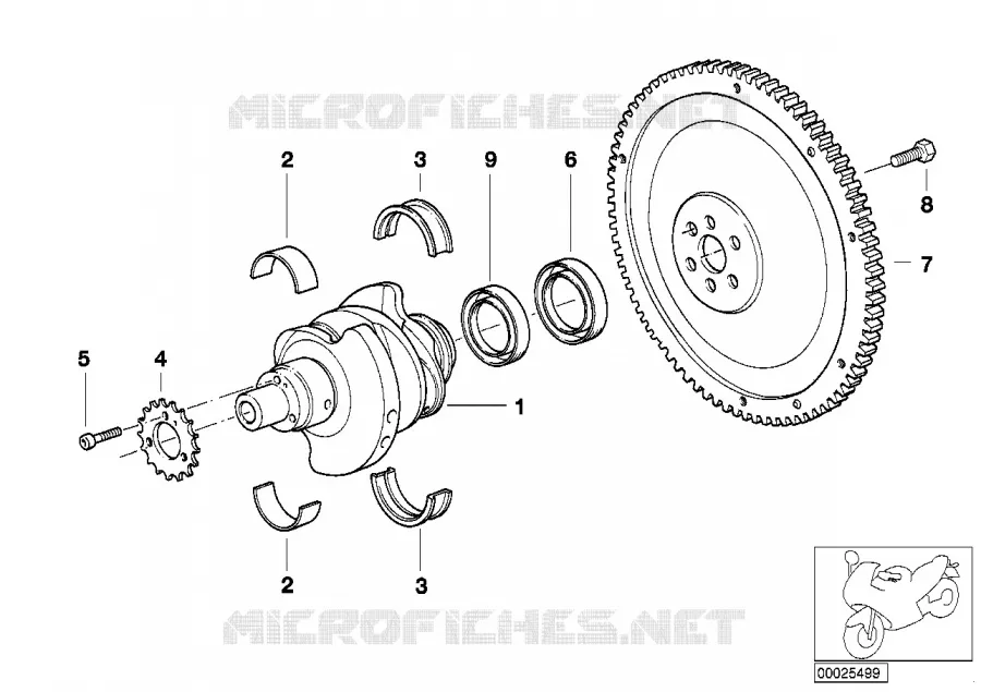 Vilebrequin / volant moteur BMW Motorrad Motor A61 1997   A61 (9251)