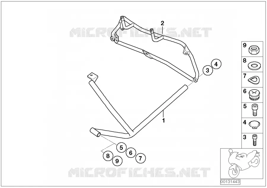 Arceau protection arrière en 3 parties BMW Motorrad BMW Motorrad R 850 1996 4V  259 (0412)