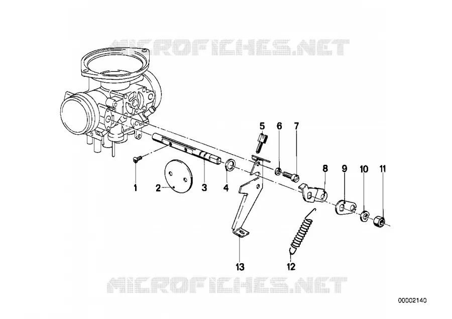 Carburateur/commande du papillon BMW Motorrad Motor A10 1987   A10 B08
