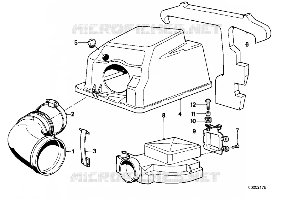 Carter super.filtre a air/debitmetre air BMW Motorrad BMW Motorrad Classic K 100 1986 4 cyl. 2 soup.  K589 (0506,0516)