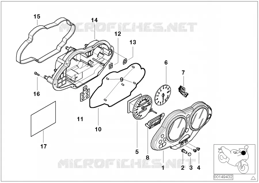 Combine dinstruments, composants BMW Motorrad BMW Motorrad R 1150 2002 4V  R28 (0308,0318)