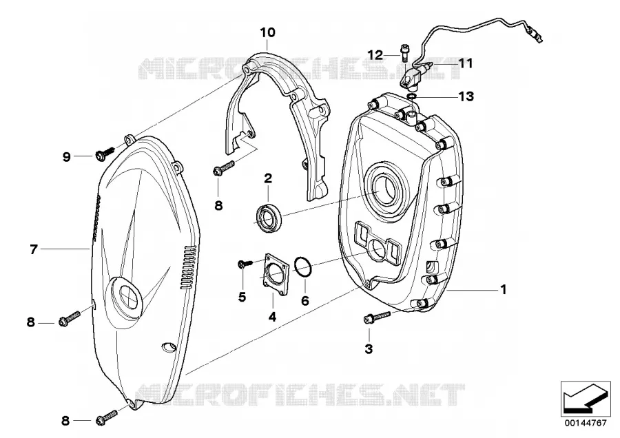 Couvercl. av/Couvercle chaîne distribut. BMW Motorrad BMW Motorrad R 1200 2004 K2x  K29 (0366,0396)