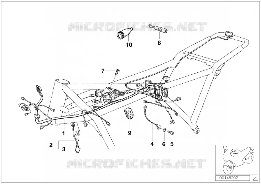 Faisceau de chassis BMW Motorrad BMW Motorrad Classic K1 1988 4 cyl. 4 soup.  K589 (0525,0535)