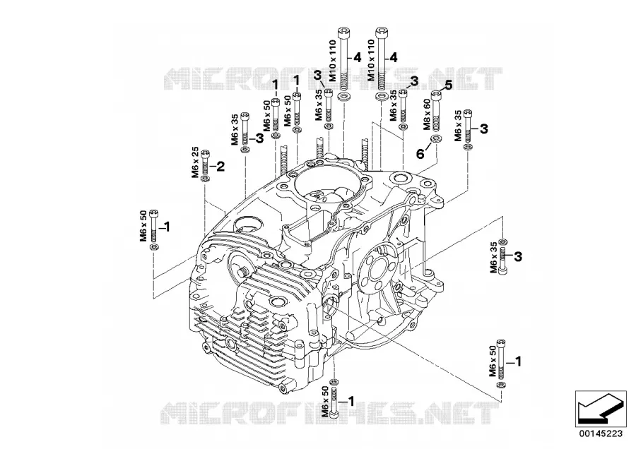 Fixation à vis carter de moteur à gauche BMW Motorrad BMW Motorrad HP2 2004 K2x  K25 (0369,0389)