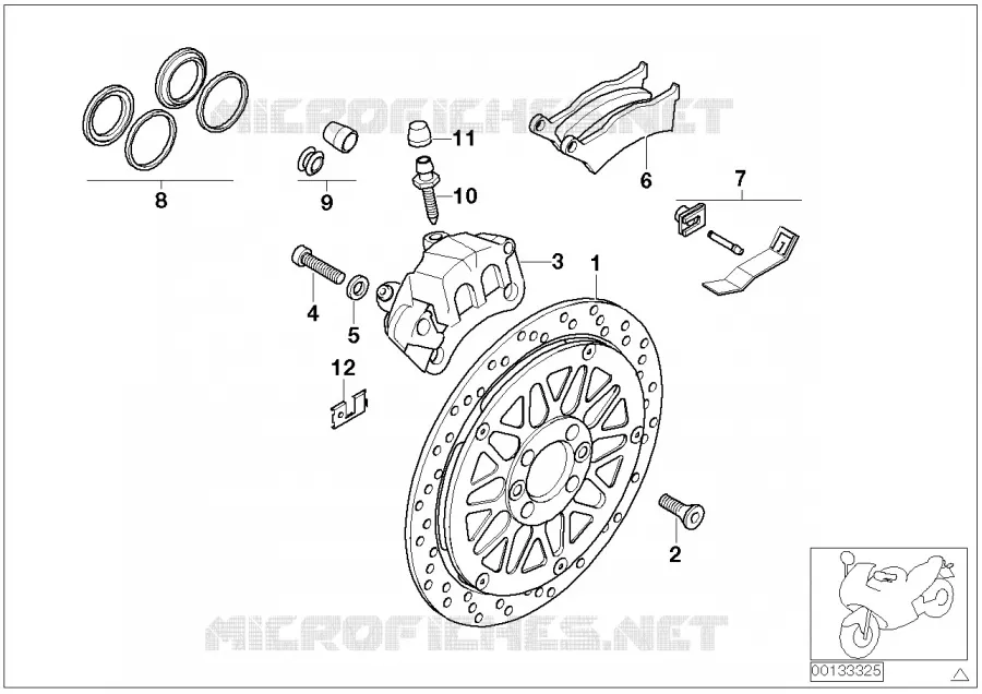 Frein de roue arrière BMW Motorrad BMW Motorrad R 1200 2002 4V  259C (0329,0379)