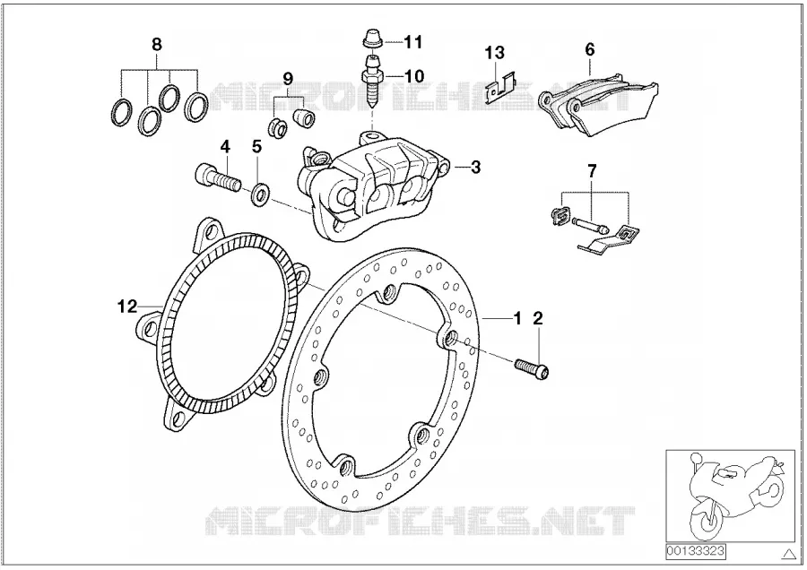 Frein de roue arrière BMW Motorrad BMW Motorrad R 850 1999 4V  R28 (0428)