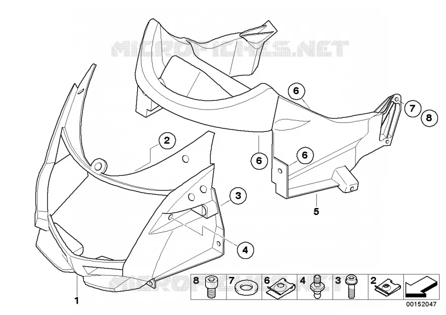 Habillage partie sup. / pces accolées BMW Motorrad BMW Motorrad F 800 2004 K7x  K71 (0234,0244)