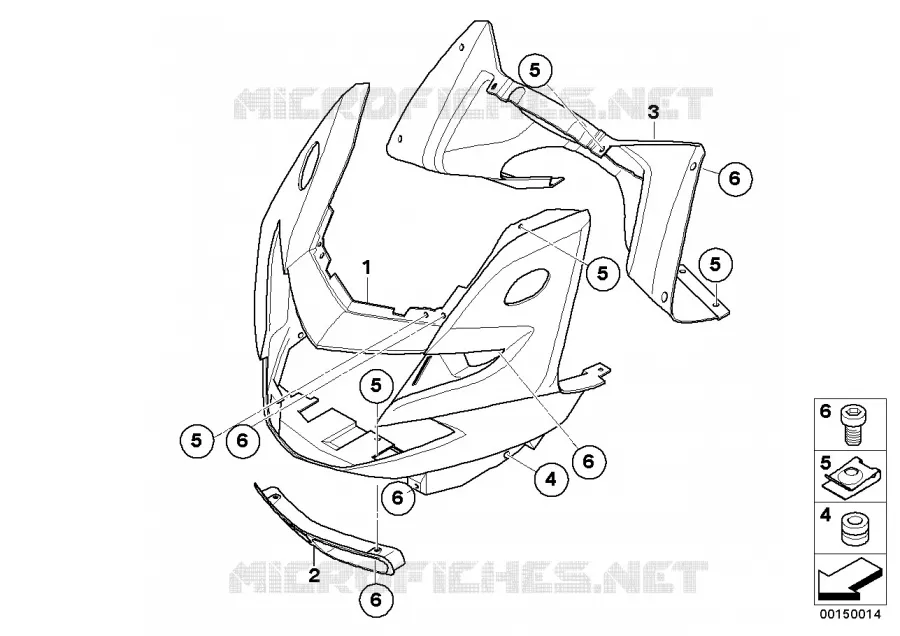 Habillage partie supérieure BMW Motorrad BMW Motorrad K 1200 2004 K4x 4 cyl.  K44 (0587,0597)