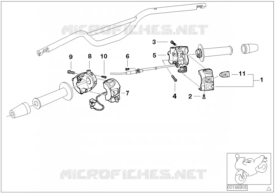 Interrupteur combine au guidon BMW Motorrad BMW Motorrad G 650 2008   R13 (0178,0179)