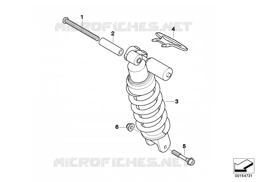 Jambe de suspension arrière BMW Motorrad BMW Motorrad F 800 2004 K7x  K71 (0216,0226)