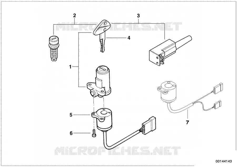 Jeu de serrures BMW Motorrad BMW Motorrad F 650 1996   E169 (0162)