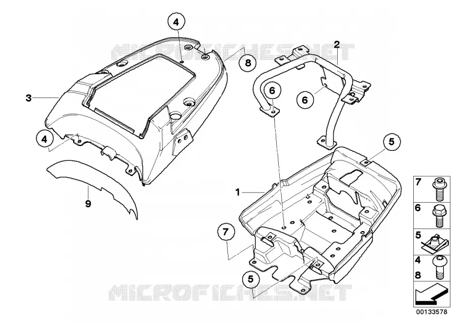 Partie arriere BMW Motorrad BMW Motorrad G 650 2010   R13 (0136, 0146)
