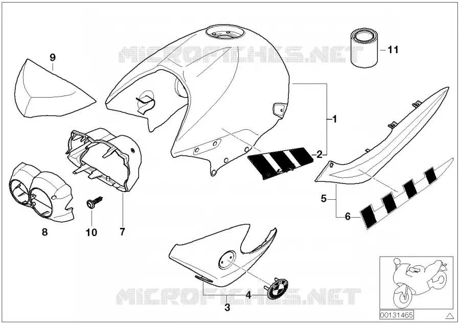 Pieces Peintes 935 alpinweiss/saphirsw BMW Motorrad BMW Motorrad R 1150 2002 4V  R28 (0308,0318)