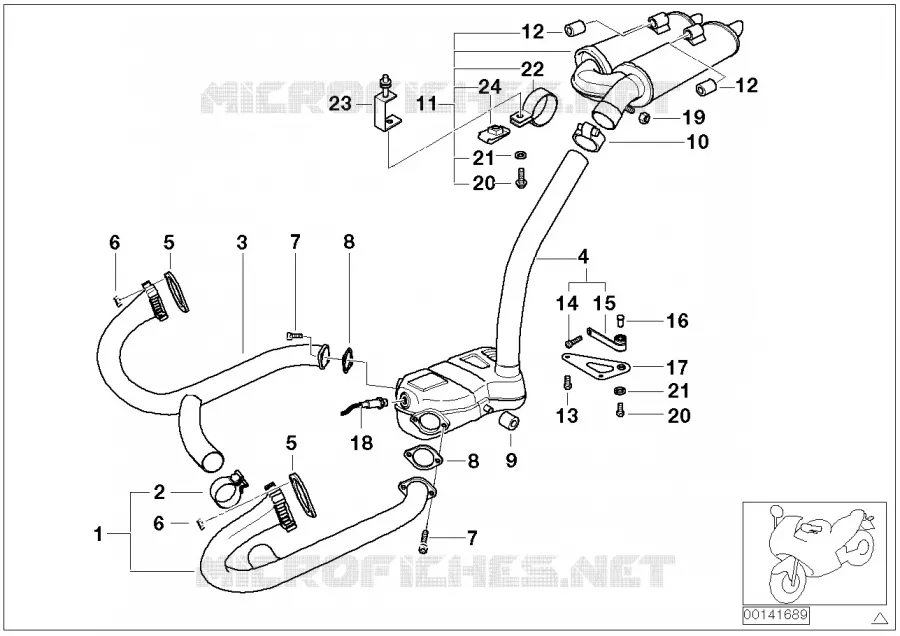 Pièces déchappement avec fixation BMW Motorrad BMW Motorrad R 1100 1996 4V  259 (0422,0432)