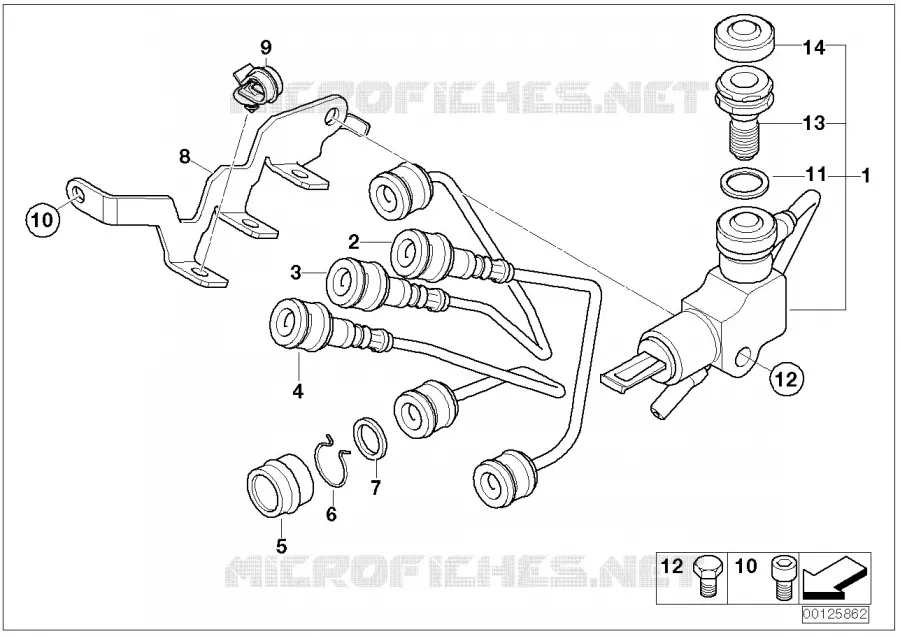 Pièces p. modulateur press. ABS intégral BMW Motorrad BMW Motorrad K 1200 2003 4 cyl. 4 soup.  K589 (0549,0559)