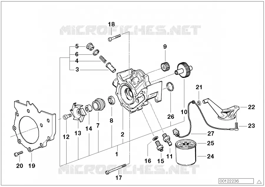 Pompe a eau/A huile - filtre a huile BMW Motorrad BMW Motorrad K 1200 1996 4 cyl. 4 soup.  K589 (0544,0554)
