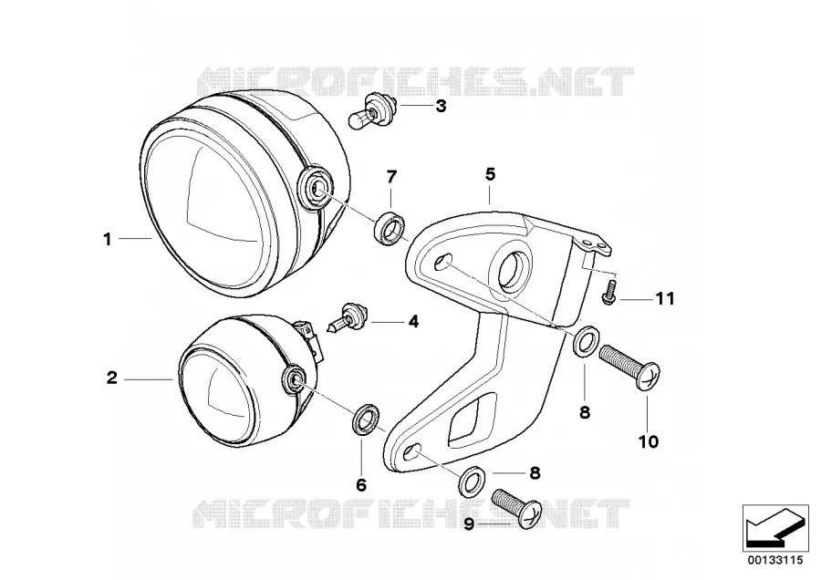 Projecteur BMW Motorrad BMW Motorrad R 1200 2002 4V  259C (0309,0319)