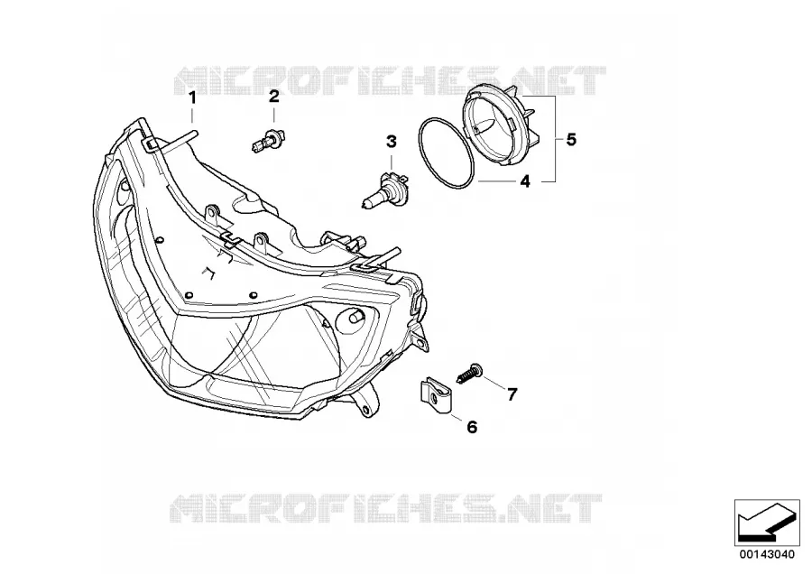 Projecteur BMW Motorrad BMW Motorrad R 1200 2003 K2x  K26 (0368,0388)