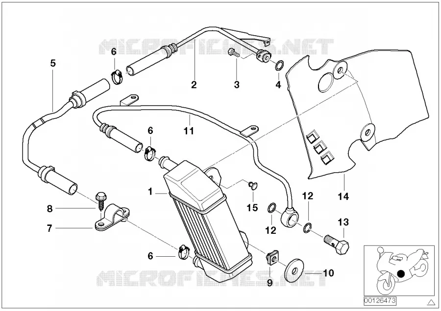 Radiateur dhuile/tuyau de rad.dhuile BMW Motorrad BMW Motorrad R 1150 2002 4V  R28 (0308,0318)