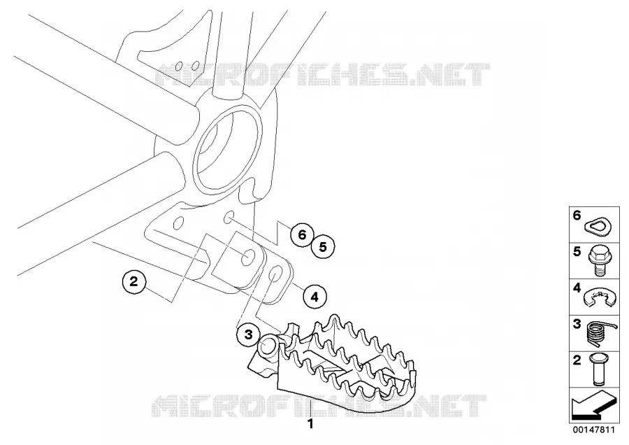 Repose-pied avant BMW Motorrad BMW Motorrad HP2 2004 K2x  K25 (0369,0389)