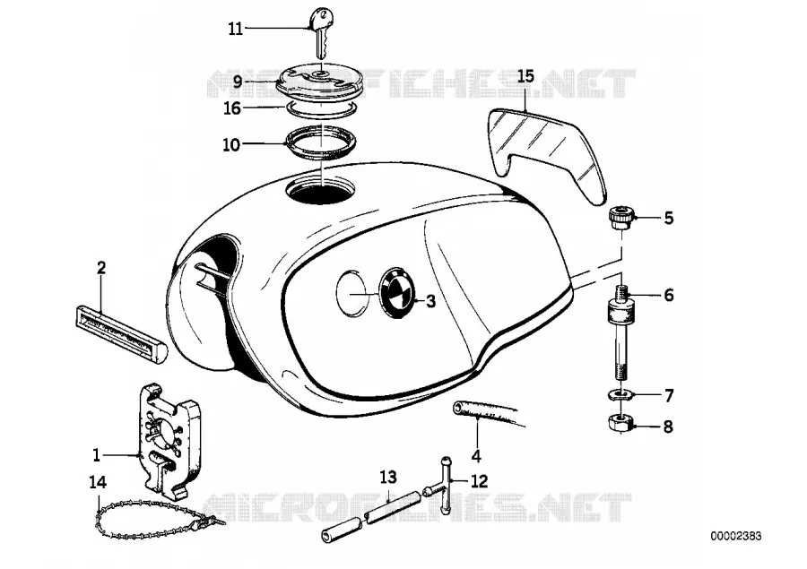 Reservoir de carburant pieces rapp. BMW Motorrad BMW Motorrad Classic R 75 1977 2V (76-85)  R75
