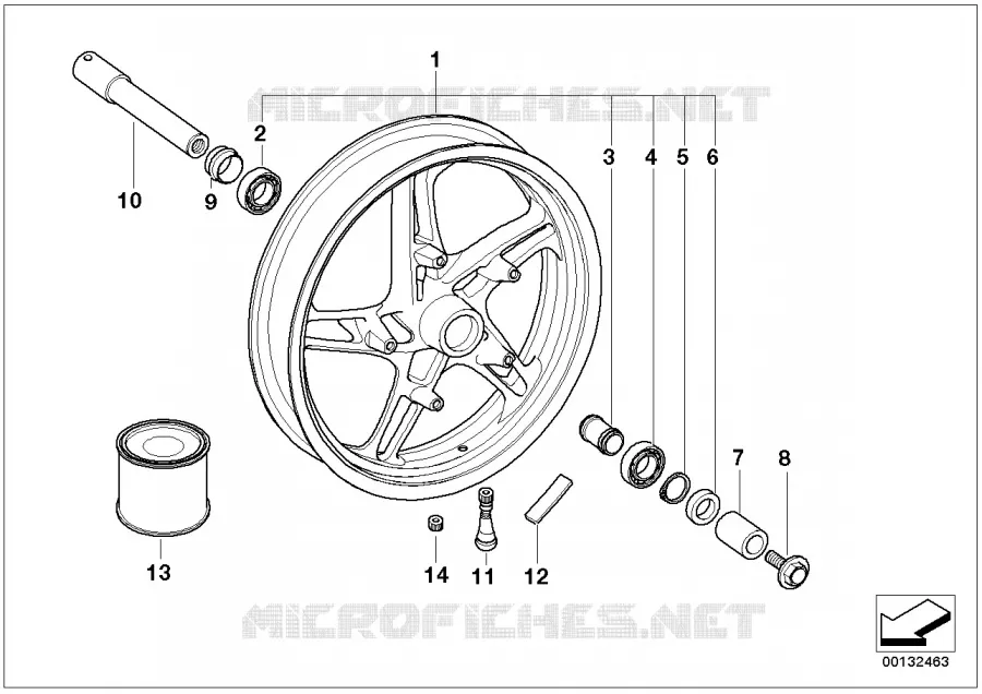 Roue avant en fonte avec/sans ABS 2 BMW Motorrad BMW Motorrad R 1100 1996 4V  259 (0422,0432)