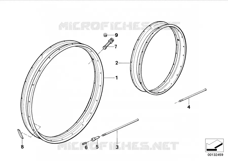 Roue pleine-jante/rayon BMW Motorrad BMW Motorrad Classic R 80 1987 2V (87-90)  R80