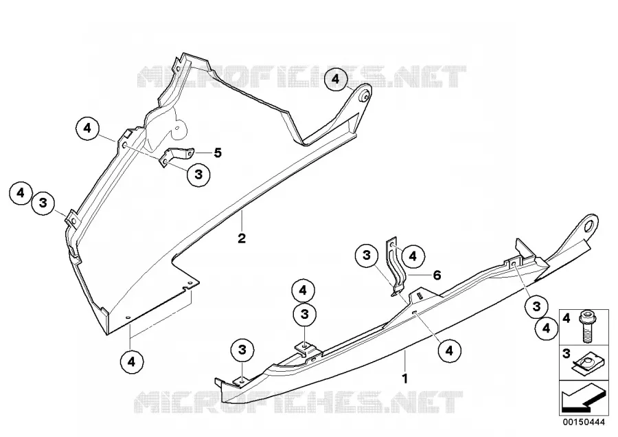 Spoiler moteur BMW Motorrad BMW Motorrad K 1300 2007 K4x 4 cyl.  K44 (0538,0539)