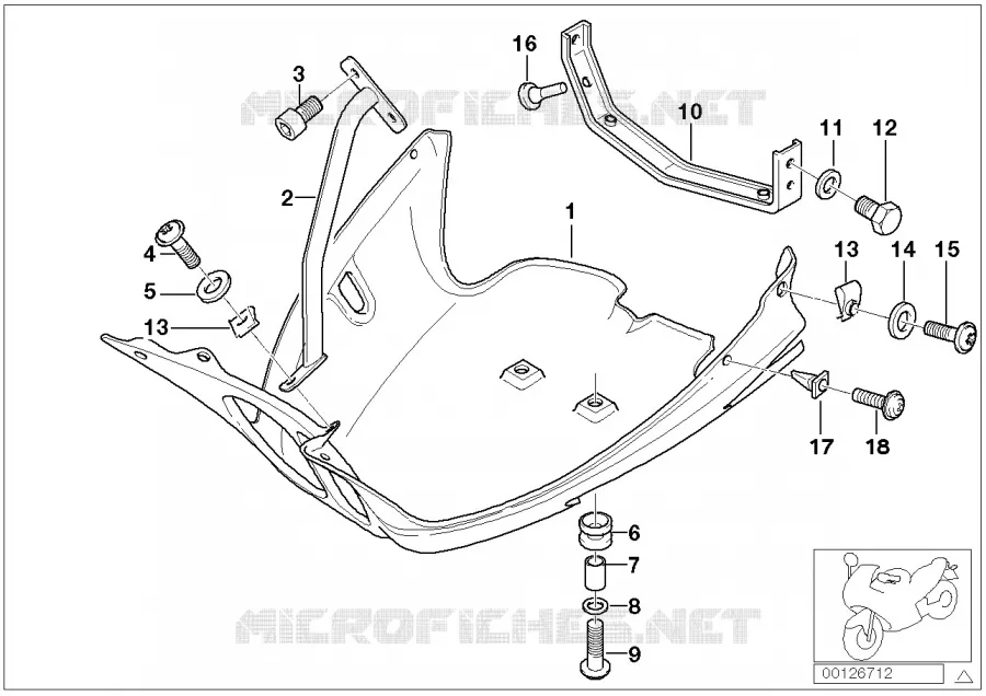 Spoiler moteur en apprêt BMW Motorrad BMW Motorrad K 1200 2000 4 cyl. 4 soup.  K41 (0547,0557)