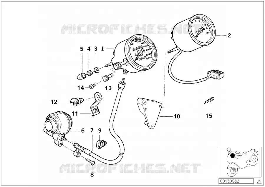 Tachymetre/compte tours BMW Motorrad BMW Motorrad R 1150 2000 4V  R22 (0447,0498)