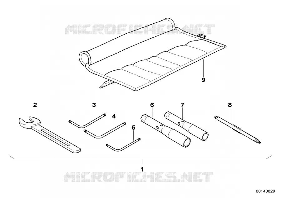 Trousse à outils set supplémentaire BMW Motorrad BMW Motorrad K 1200 2004 K4x 4 cyl.  K43 (0584,0594)