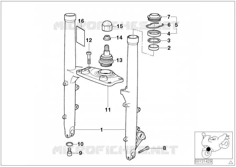 Tube de glissem./pont de fourche infer. BMW Motorrad BMW Motorrad R 900 2009 K2x  K26 (0330,0340)