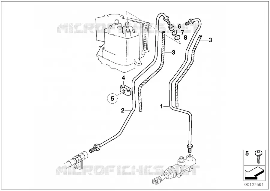 Tuyau de frein arrière ABS BMW Motorrad BMW Motorrad R 1200 2002 4V  259C (0309,0319)