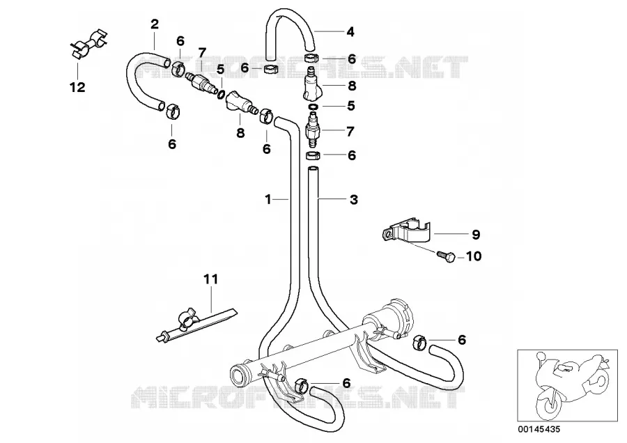 Tuyau du combustible et pièces de fixat. BMW Motorrad BMW Motorrad K 1200 2002 4 cyl. 4 soup.  K41 (0548,0558)