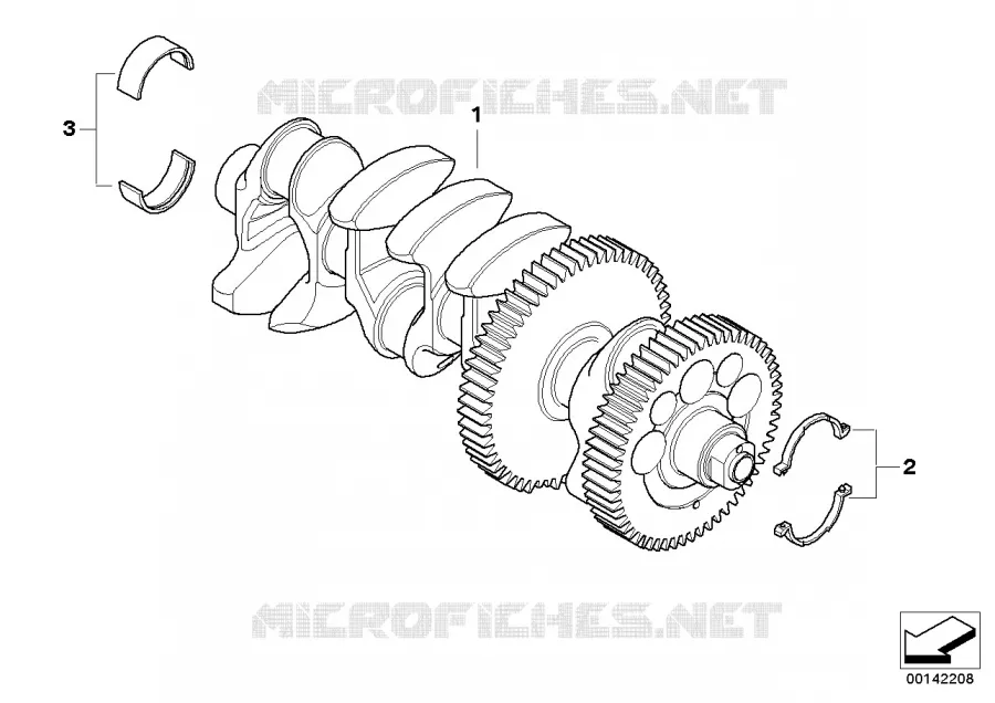 Vilebrequin avec coussinets BMW Motorrad BMW Motorrad K 1200 2003 K4x 4 cyl.  K40 (0581,0591)