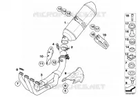 Pièces déchappement avec fixation Système déchappement K 1300 bmw-moto 2007 K4x 4 cyl. 45555