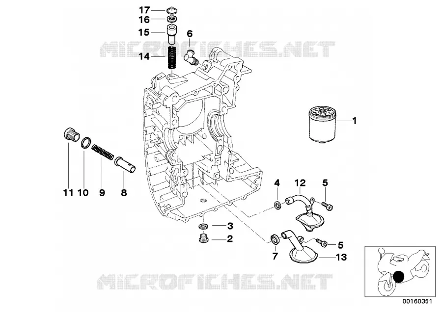 Alimentation dhuile-Filtre à huile BMW Motorrad BMW Motorrad R 1150 1998 4V  R21 (0415,0495)