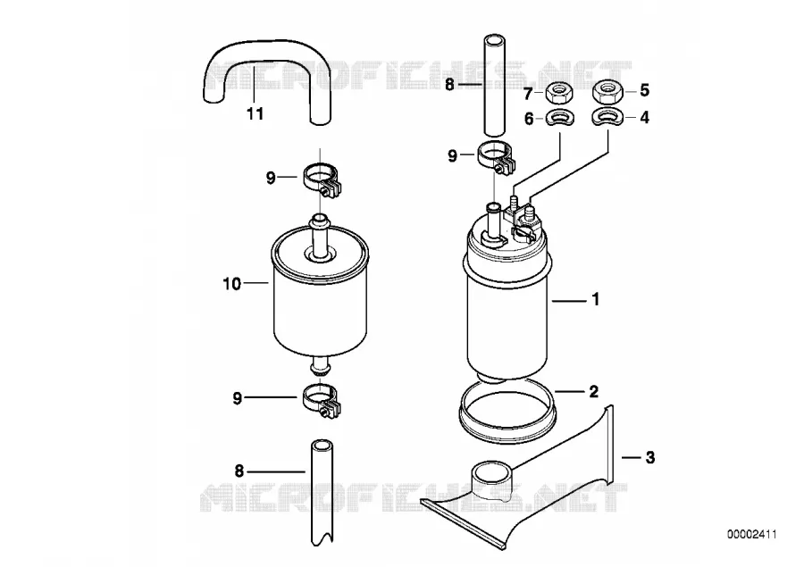 Alimentation en carburant/pompe/filtre BMW Motorrad BMW Motorrad R 850 1996 4V  259 (0412)