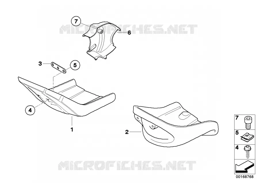 Barre anti-encastrement/cache de chaine BMW Motorrad BMW Motorrad F 650 1996   E169 (0163,0168)