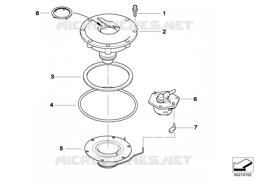 Bouchon de réservoir BMW Motorrad BMW Motorrad R 1150 2000 4V  R22 (0447,0498)