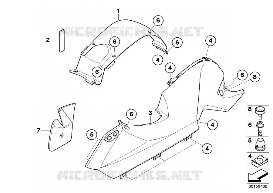 Carenage laterale / Partie centrale BMW Motorrad BMW Motorrad F 800 2004 K7x  K71 (0234,0244)