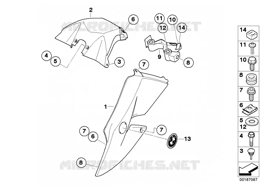Carenage laterale BMW Motorrad BMW Motorrad G 650 2006 X  K15 (0165,0195)
