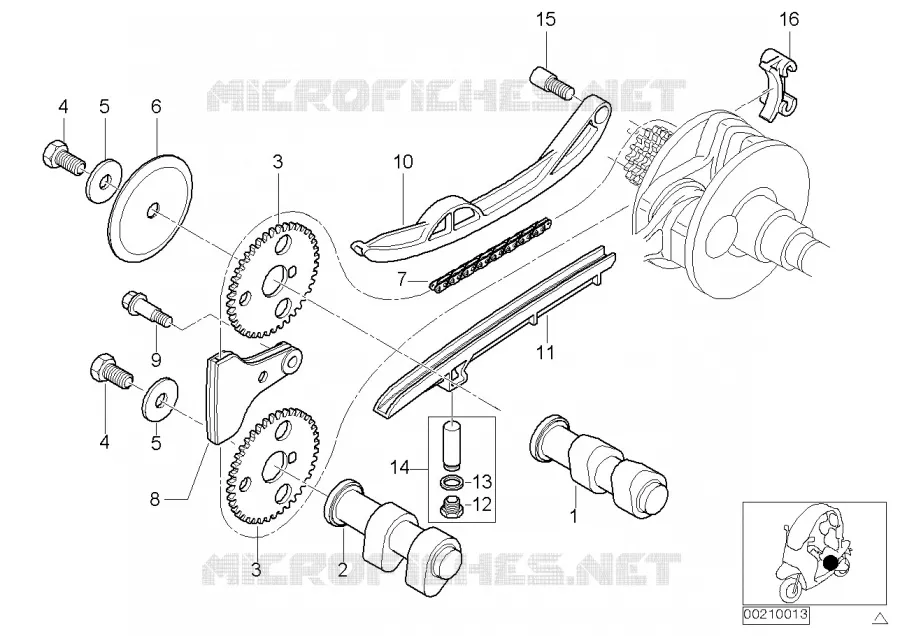 Cde soupapes-arbre a cames/transm chaine BMW Motorrad BMW Motorrad C1 2000 C1  C1 200 (0192)