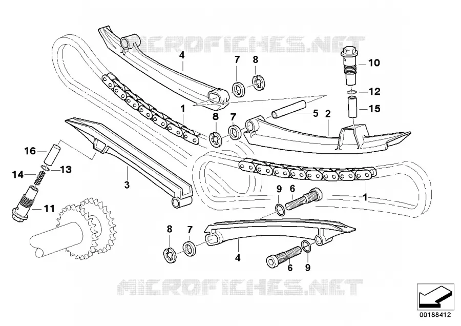 Cde soupapes-chaine distr./arbre a cames BMW Motorrad BMW Motorrad R 1200 1996 4V  259C (0424,0434)