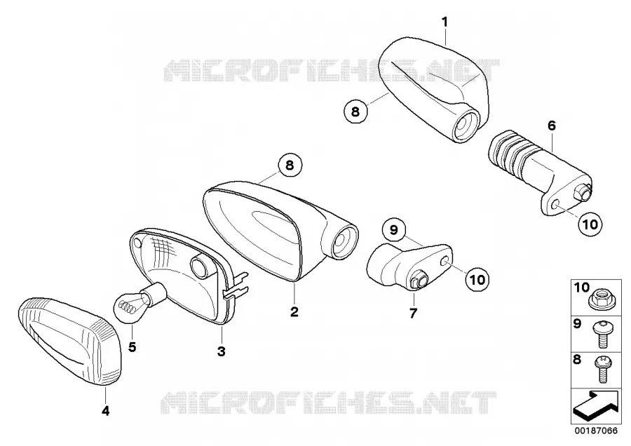 Clignotants blancs BMW Motorrad BMW Motorrad HP2 2006 K2x  K25 (0310,0320)